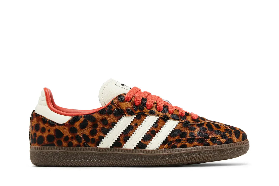 Tênis Adidas Samba Og Preloved Red Leopard Pack Marrom vista lateral