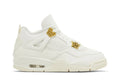 Tênis Air Jordan 4 Retro Metallic Gold Branco vista lateral