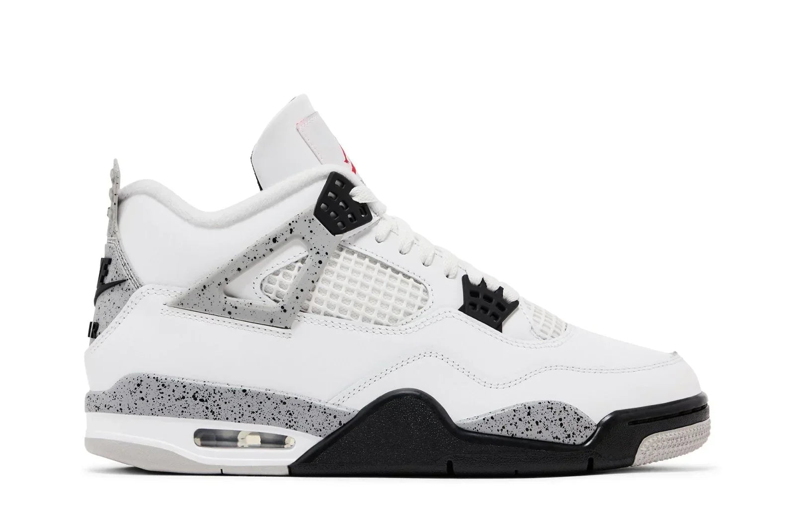 Tênis Air Jordan 4 Retro OG Nike White Cement Couro Branco vista lateral