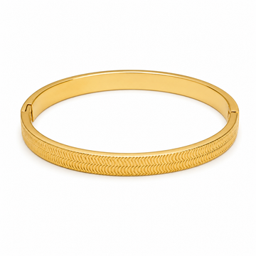 Bracelete Feminino Dourado Minimalista Texturizado
