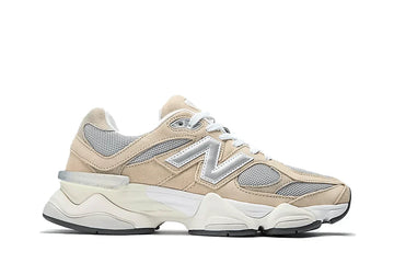 Tênis New Balance 9060 Incense Raincloud Arid Stone Marrom vista lateral