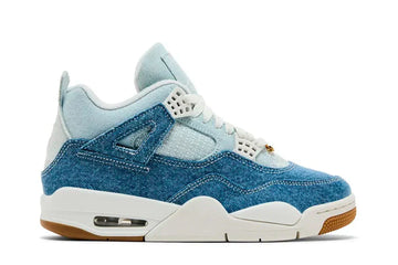 Tênis Nike Air Jordan 4 Retro TEX Worn Blue Denim Azul vista lateral
