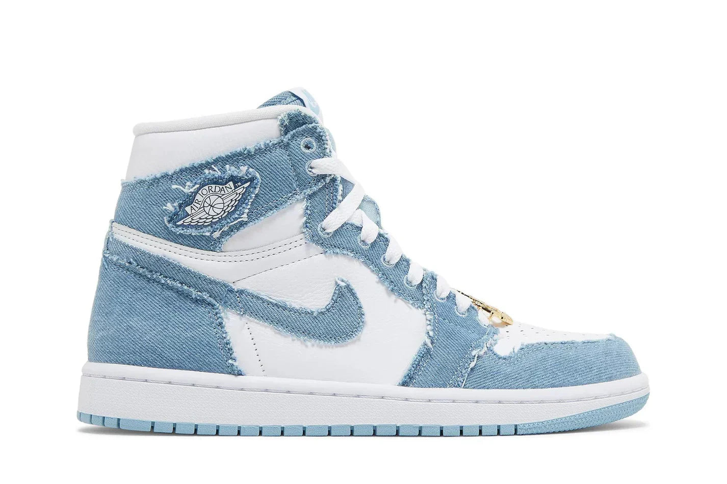 Tênis Air Jordan 1 High OG Denim Azul vista lateral