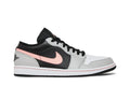 Tênis Air Jordan 1 Low Black Grey Pink Cinza vista lateral