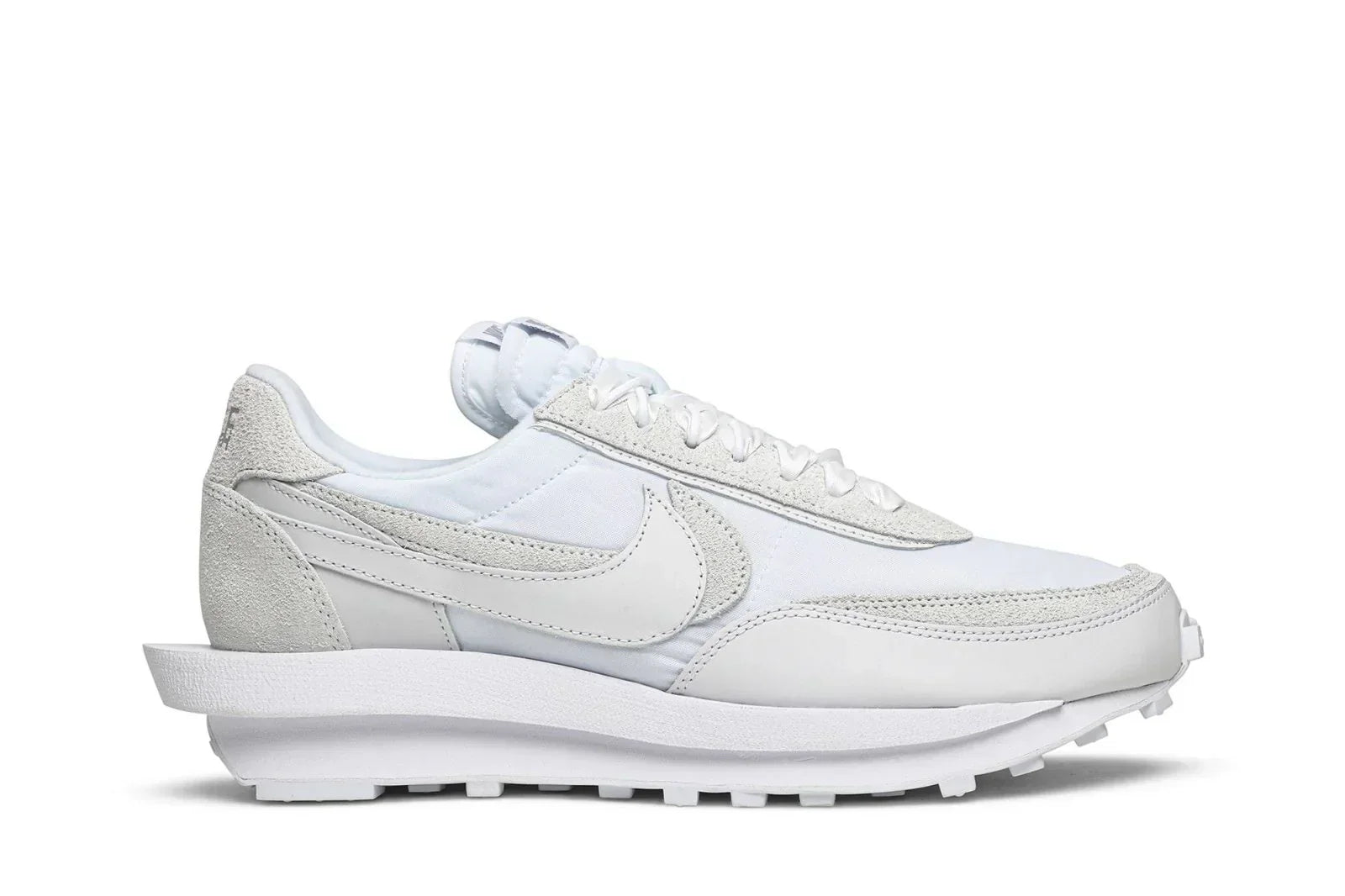 Tênis Nike LD Waffle x Sacai White Nylon Branco vista superior