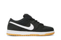 Tênis Nike SB Dunk Low Pro ISO Black Gum Preto detalhe do material