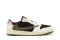 Tênis Travis Scott x Nike Air Jordan 1 Retro Low OG SP Olive Branco vista superior